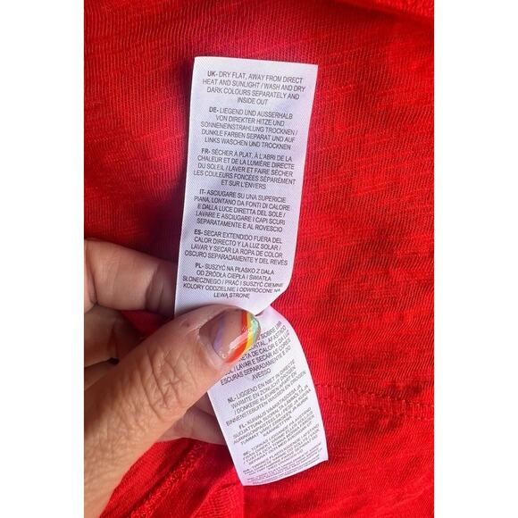 Boden Jersey Collard Shirt Top Red Button Up Long Sleeve Size 8R US - Picture 8 of 11